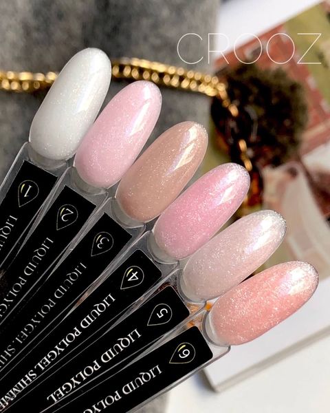 Рідкий полігель з шимером Crooz Shimmer Liquid Polygel #1, 15 мл 749 фото