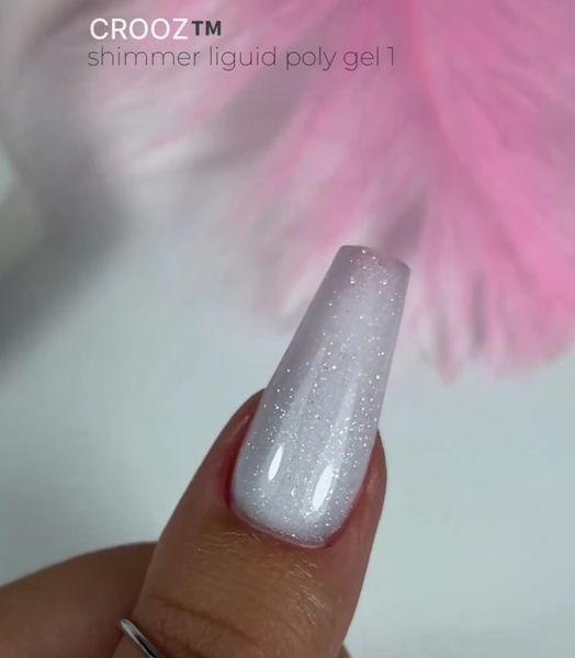 Рідкий полігель з шимером Crooz Shimmer Liquid Polygel #1, 15 мл 749 фото