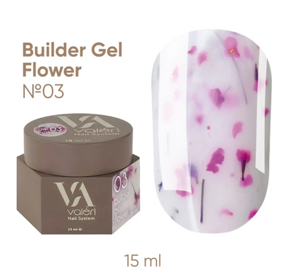 Гель с сухоцветами Valeri Flower Builder Gel #03, 15 мл 5787 фото