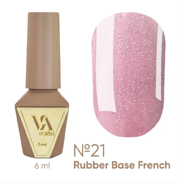 Камуфлююча база Valeri Rubber Base French #21 з шимером, 6 мл 5640 фото