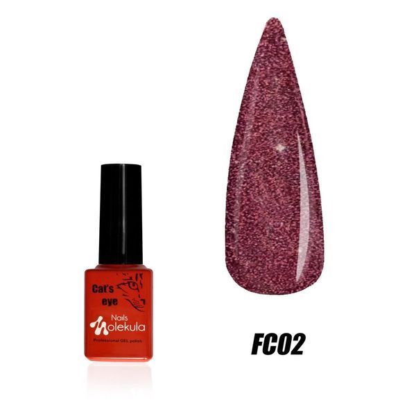 Світловідбиваюче кошаче око Nails Molekula Flash Cat Eye FC 02, 6 мл 2971 фото