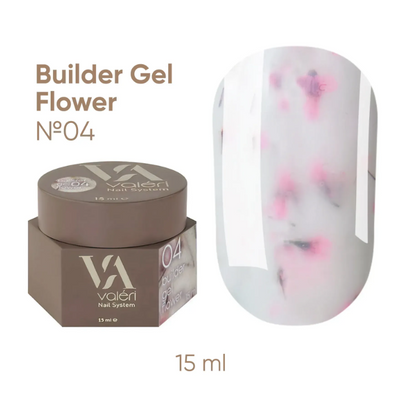 Гель с сухоцветами Valeri Flower Builder Gel #04, 15 мл 5788 фото