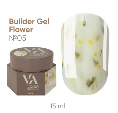 Гель с сухоцветами Valeri Flower Builder Gel #05, 15 мл 5789 фото