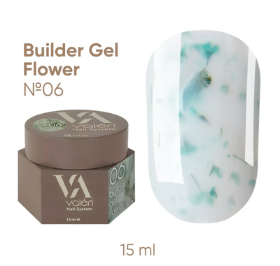 Гель с сухоцветами Valeri Flower Builder Gel #06, 15 мл 5790 фото