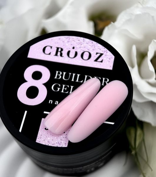 Білдер гель Crooz One Phase Builder Gel #8 Shimmer Pink, 15 мл 2878 фото