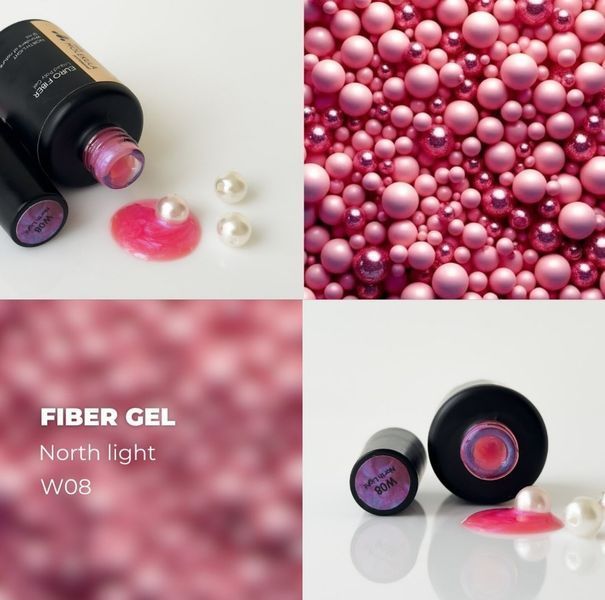 Рідкий полігель Molekula Euro Fiber Gel W08 Північне сяйво, 12 мл 3374 фото