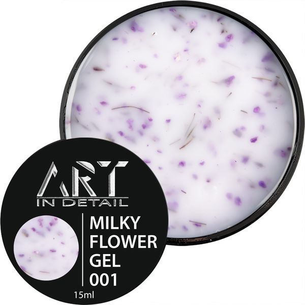 Гель з сухоцвітами ART Builder Gel Milky Flowers #01, 15 мл 4140 фото