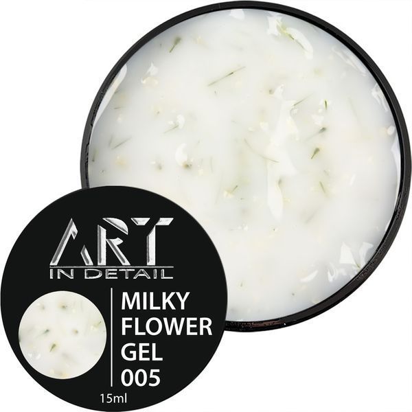 Гель с сухоцветами ART Builder Gel Milky Flowers #05, 15 мл 4141 фото