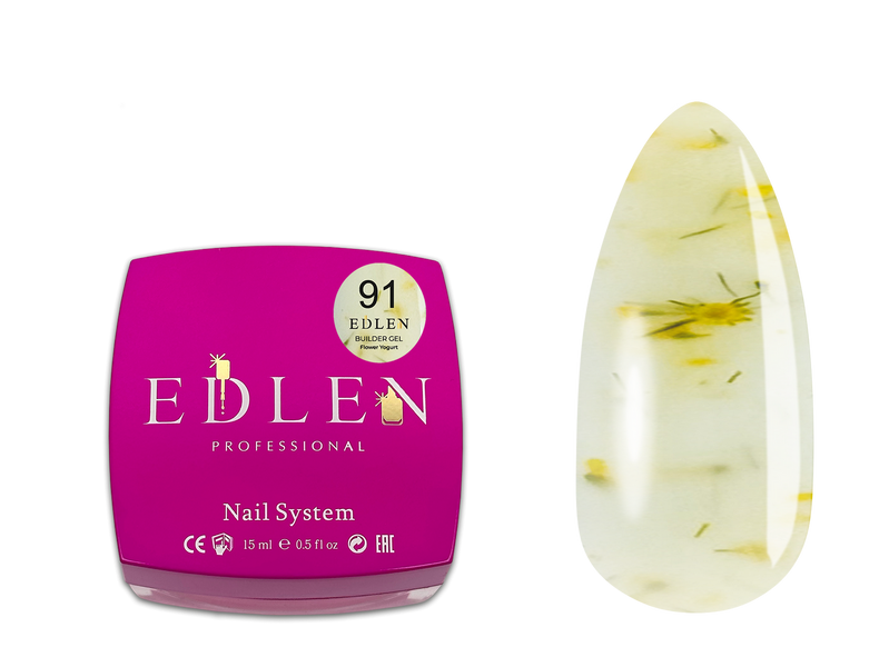 Гель с сухоцветами Edlen Flower Yogurt #91, 15 мл 5664 фото