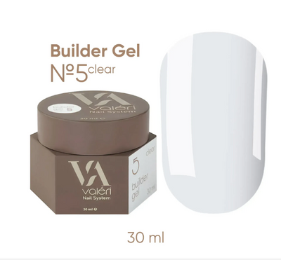 Білдер гель Valeri Builder Gel #05 Прозорий, 30 мл 5472 фото