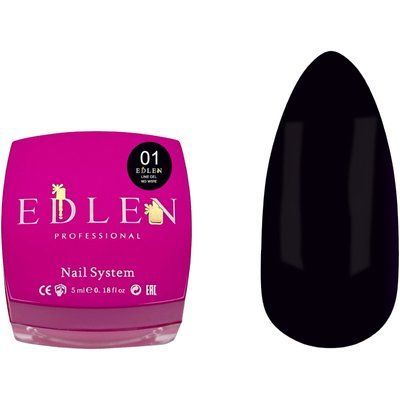 Гель фарба Edlen Line Gel Ultra Black #01, 5 мл 5869 фото