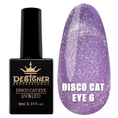 Світловідбивний гель лак Designer Professional Disco Cat Eye #6, 9 мл 1536 фото