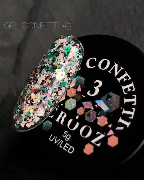 Декоративний гель Crooz Confetti Gel #3, 5 мл 793 фото